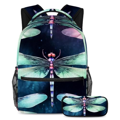 Sac à dos libellule grand format avec trousse pour éviter le désordre et le mal de dos