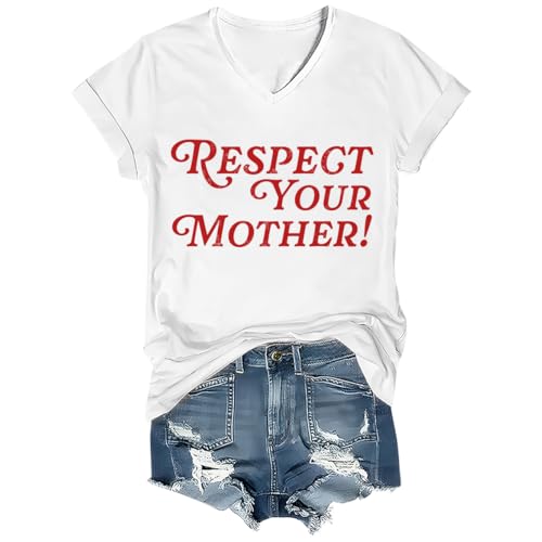 Respect Your Mother Shirt Retro Vintage Graphic Tee Cute Feminine Statement Shirt