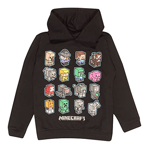 Popgear Minecraft Mini Mobs Jungen Kapuzenpulli Schwarz 10-11 Jahre | PS4 PS5 Xbox PC Switch Gamer Gifts, Teen School Boys Gaming Hooded Sweatshirt, Childrens Clothes, Kids Birthday Gift Idea