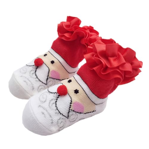 GLSTOY Cute Christmas Socks for Toddlers Santa Claus Pattern Warm Socks 0-12 Months