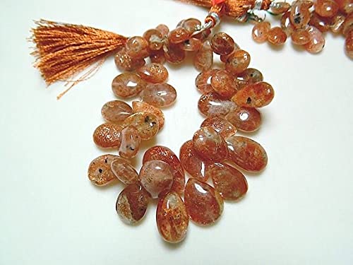 Sunstone Pear Beads LKBEADS | Perles pierre de soleil briolette 9 pouces pour bijoux