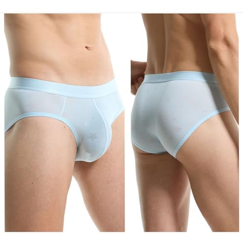3 Pack Mens Bikini Briefs Low Rise Ice Silk Thin Underwear Briefs4