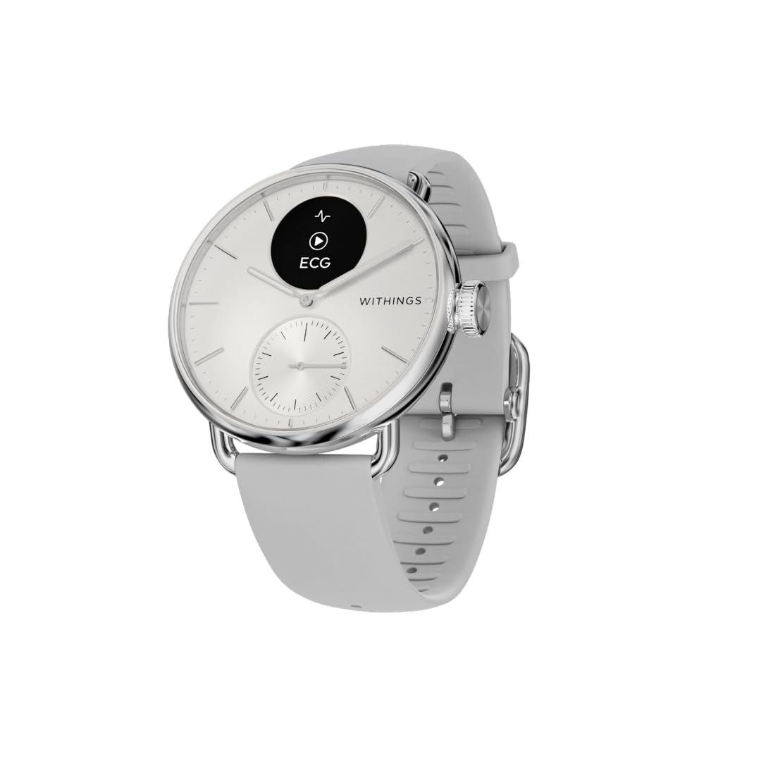 Withings ScanWatch 2 Orologio da polso per uomo e donna, elettrocardiogramma ECG, SpO2, temperatura, monitoraggio del sonno, salute respiratoria, attività, calorie, impermeabile, batteria da 30
