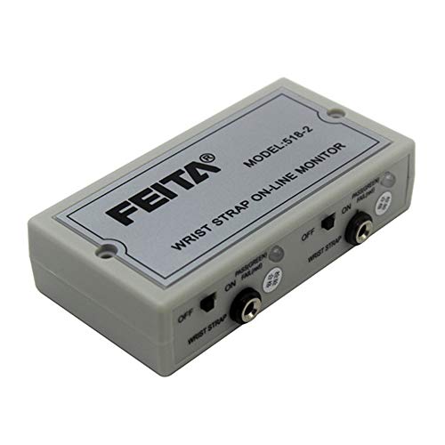 Image of FEITA ESD Wrist Strap Online Monitor 518-2 Dual Constant Anti Static Wristband Alarm Tester Workstation Instrument