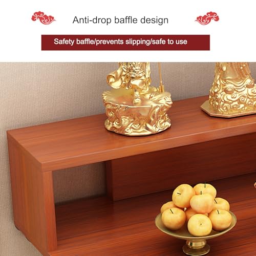 Table d'autel chinoise multifonctionnelle marron meuble de dévotion bas 60 cm