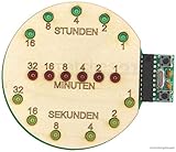 Maß: 70x40x100 mm matches21 Binäre Uhr Bausatz mit USB-Anschluss Lötbausatz & Holz vorgefertigt LED Anzeige Elektrobausatz Bastelset