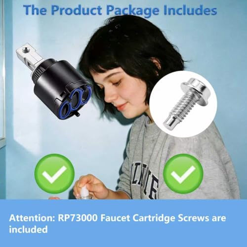 RP73000 Faucet Cartridge for Delta Kitchen/Bathroom Faucet Cartridges Parts for Delta Plumbing Replacement Part, Faucet Cartridges Valve Repair Kit, Easy DlY Installation (Screws Included) by BANOSE - Image 5