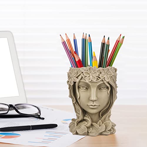 Pot Silicone Mold, Lady Head Planter Vase Mold, Pen Brush Holder Mold For Resin, Concrete, Plaster, Polymer Clay #TOP2