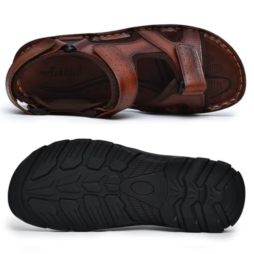 Image of Arkbird Men's Sandals, Closed Toe Leather Fisherman Outdoor Hiking Sport Shoes Summer