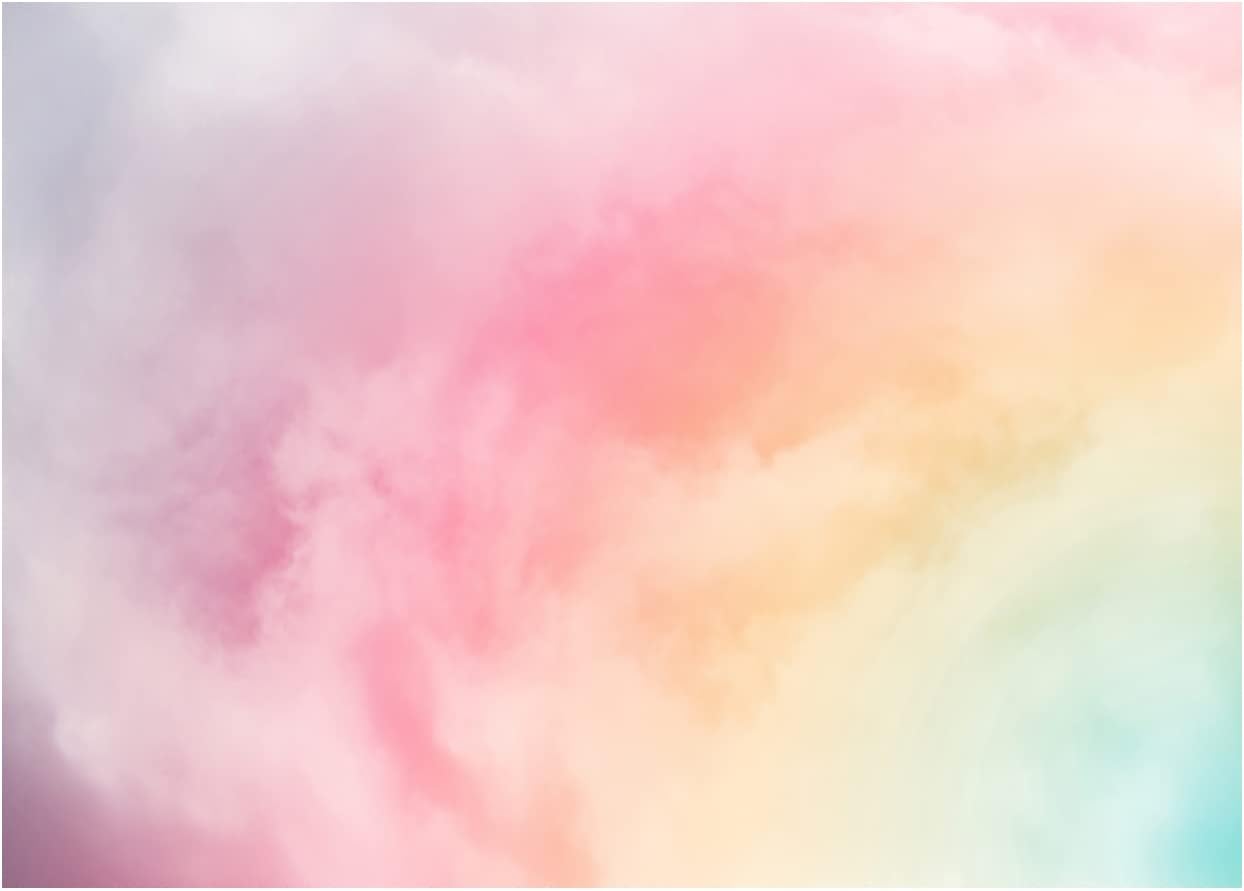 AIIKES 6X4FT Rainbow Cloud Birthday Backdrop Gradient Color Cloud Photography Backdrop Baby Shower Girl Birthday Cake Smash Wedding Party Decoration Photo Studio Props 12-420