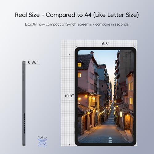 Image of 2-in-1 Laptop /Tablet (2026), Windows 11 PC with Magnetic Keyboard, 12 inch 2K FHD IPS Touchscreen Display, 12GB RAM 256GB SSD, 6500Y Processor, USB-C, 2 Stereo Speakers for Home Office Students