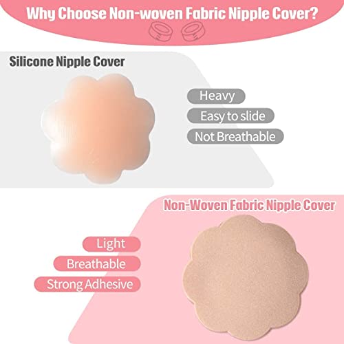 Boob Tape And 2 Pcs Petal Backless Nipple Cover Set, Breathable Breast Lift Tape Boobytape For Breast Lift Athletic Tape With Silicone Breast Petals Reusable Adhesive Bra For A-E Cup Large Breast #TOP4