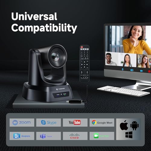 TONGVEO 4K AI Auto Tracking PTZ Conference Camera System with Bluetooth Speakerphone & Microphone - Image 5
