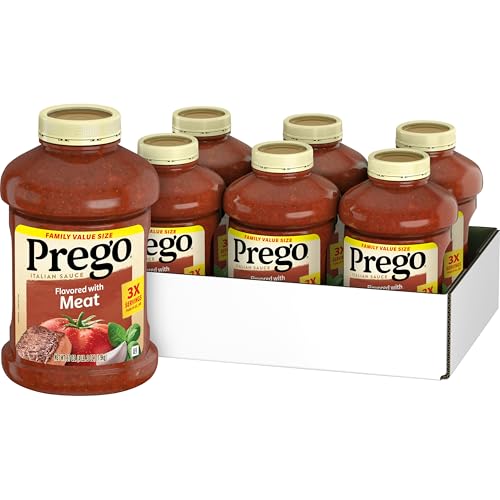 Image of Prego Italian Tomato Pasta Sauce Flavored With Meat, 67 OZ Jar (Case of 6)