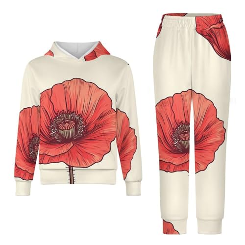 Poppy FlowerChildren's Sweater Suit, Suitable for Spring, Autumn And Winter, Daily Matching4