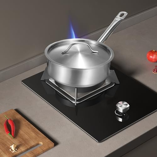 9.5 Inch Stainless Steel Saute Pan with Lid 4L Capacity Non stick Coating 3 Ply Stainless Clad Cooking Pan for Kitchen Durable Stainless Steel Cookware with Handle - Image 5