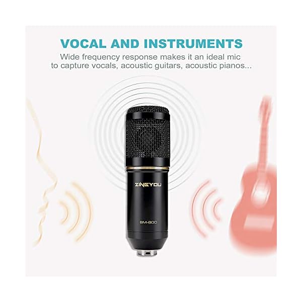 You's Auto Kondensator Mikrofon Set,Professionell BM-800 Studio Tisch Mikrofon,Aufnahme Microphone,Schall Podcast Studio… – Bild 5