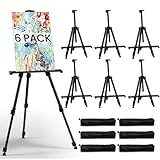 Kunststaffelei zum Malen und Ausstellen – 6 Stück verstellbarer Boden, 168 cm, zusammenklappbarer...