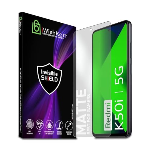 Image of compatible with Redmi K50i 5G Matte Anti Fingerprint Scratch Resistant Tempered Glass screen guard protector [With Warranty] Full Edge to Edge 9H with Easy Installation kit (Mat k 50i)