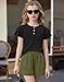 Arshiner Clothes for Girls 2 Piece Outfits Summer Short Sleeve T Shirts Button Down Blouse Elastic Waist Short Sets 7-8 Years