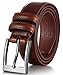 Marino’s Men Genuine Leather Dress Belt with Single Prong Buckle - Burnt Umber - 44