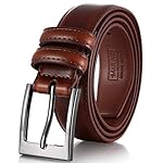 Marino’s Men Genuine Leather Dress Belt with Single Prong Buckle
