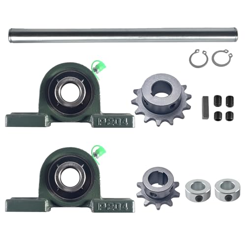 FUWTLP Silver Galvanized Jackshaft Go Kart Minibike Complete Jackshaft Kit