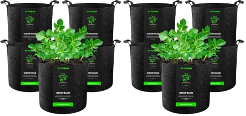 Image of VIVOSUN 10-Pack 3 Gallon Plant Grow Bags Heavy Duty Thickened Nonwoven Fabric Pots with Handles