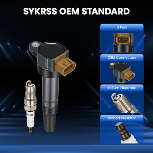 Image of 4-Pack UF634 Ignition Coils & 95712 Spark Plugs Kit Compatible with Suzuki Grand Vitara Kizashi SX4 2010-2013, 2.0L 2.4L L4 - Replaces 3340051K40 3340051K60 AP5325 95712 & more