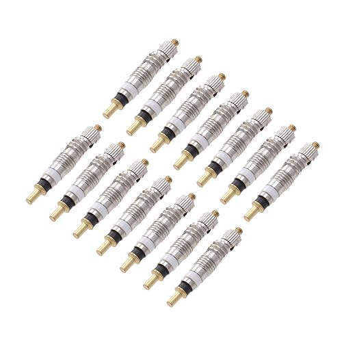 HANABASS Valve Core Bike Stem Core Replacement 12 Pcs Style Tubeless Tire Valve Silver
