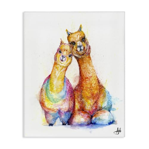 Stupell Industries 'Smiling Alpacas Rainbow Animals'| Canvas Art