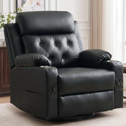 Korser Oversized Recliner Chair, 360° Swivel Rocker Recliner for Adults,