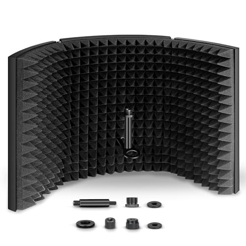 Aokeo Professional Studio Recording Microphone Isolation Shield,Suitable for Blue Yeti and Any Condenser Microphone Recording Equipment(AO-403)