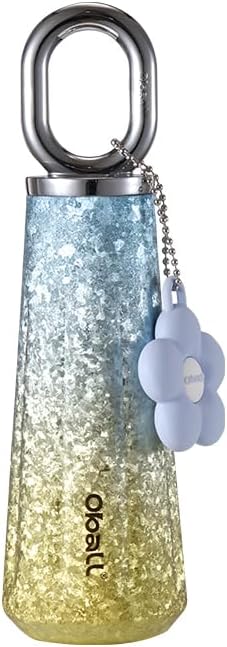 Oball Insulated Titanium Water Bottle, Flavor Neutrality Insulated Bottle with Carrying Handle, 17 Oz, Lightweight Water Bottle Hypoallergenic, Cup Holder Friendly(Blue & Yellow)