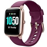 YAMAY Smart Watch Fitness Tracker Watches for Men Women, Fitness Watch Heart Rate Monitor IP68 Waterproof with Step Calories Sleep Tracker, Smartwatch Compatible iPhone Android Phones (Dark Purple)