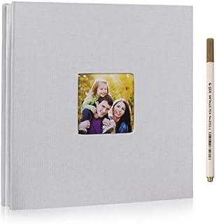 RECUTMS Large Photo Album Self Adhesive Magnetic Self-Stick Page Scrapbook Hand Made DIY Albums Holds 3X5, 4X6, 5X7, 6X8,8X10 Photos Family Album Travel Memory Book (White-Large)