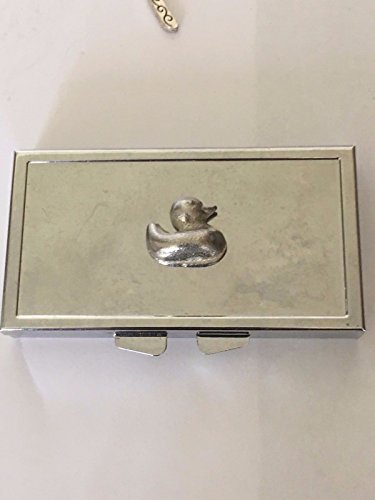 Bathtime Ducky Rubber Duck TG81 Gemaakt van fijn Engels tinnen op een gespiegelde 7 dagen pillendoos gepost door US cadeaus voor alle 2016 van DERBYSHIRE UK