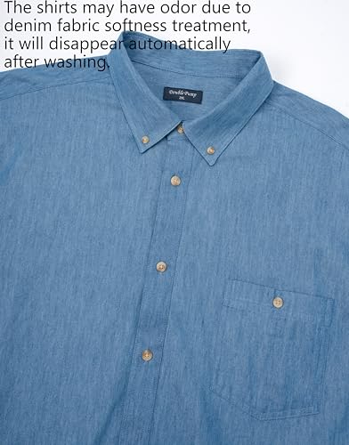 Double Pump Big and Tall Denim Shirt for Men Long Sleeve Button Down Shirts Mens Work Shirts from XXL(T) to 6XL(T)3