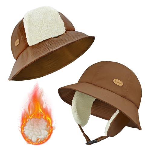 Sukeen Winter Hats for Teenager Youth Women Windproof Warm Hat with Fleece Lining Antistatic Earflaps Hat for Outdoor Cycling