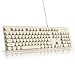 SOLIDEE Teclado de Membrana 100%,Teclado Estilo máquina de Escribir Retro 104 Teclas,teclad o de Membrana con Cable,Teclados de con retroiluminación LED con Teclas ABS(Americano QWERTY)(V300 Khaki)