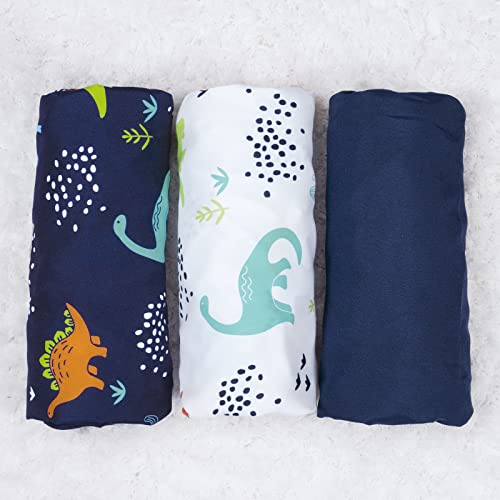 Phf 3 Pack Soft Bassinet Sheets, Dinosaur Comfy Cradle Sheets For Baby Boys Girls, Universal Fit For Most Cradle And Bassinet Mattress, Navy Dinosaur #TOP6