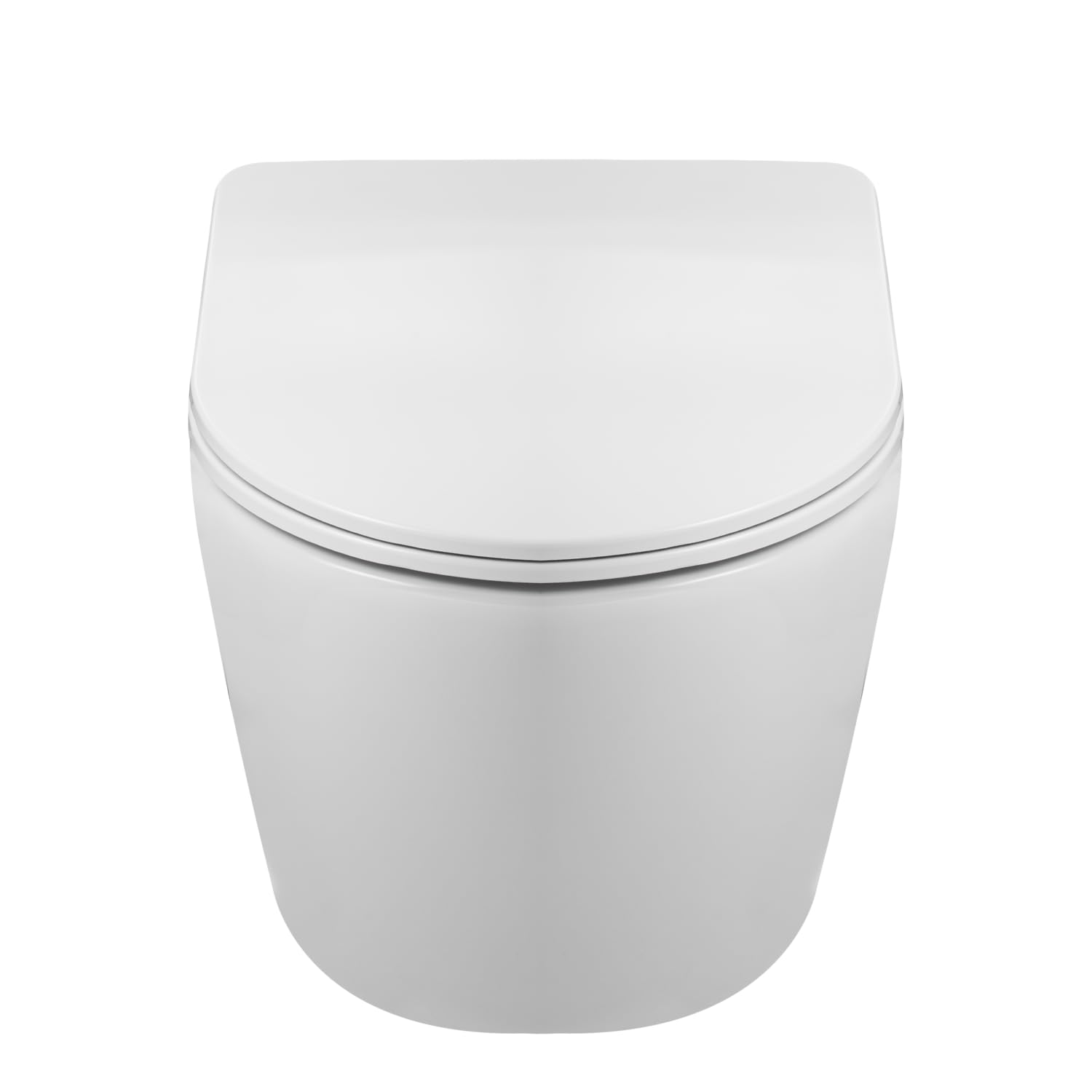 WC Suspendu, WC Sans Rebord, Cuvette Suspendue Sans Collier, WC Mural Moderne, avec Planche Amovible Abaissable, Kit de Montage, Céramique, WC LUXA Blanc