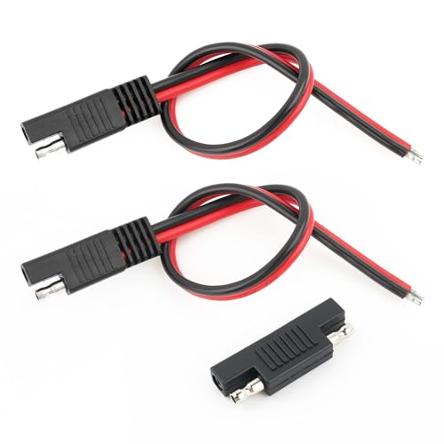 OFBAND 2 cables conectores SAE con adaptador de polaridad inversa SAE, cable de extensión SAE de 14 AWG para conectores de panel solar, cortacésped, conector de batería SAE multiusos de 12 pulgadas, OFBAND 2 cables conectores SAE con adaptador de polaridad inversa SAE, cable de extensión SAE de 14 AWG para conectores de panel solar, cortacésped, conector de batería SAE multiusos de 12 pulgadas,