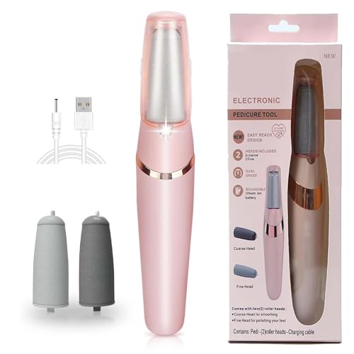 Silk 3 Pro Portable Electric Hard Skin Remover 2026 New Electric Callus Remover Foot Wands 2 Speeds Waterproof Pedicure Tool with LED Light for Dry & Cracked Heels (Pink)