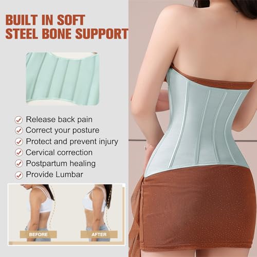 Cinturón abdominal en forma de U verde menta para soporte lumbar XL 3