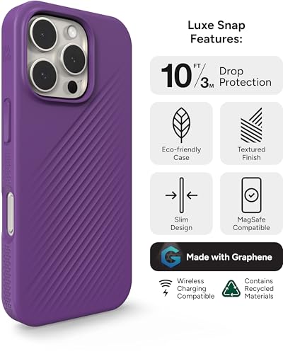 Coque iPhone 16 Pro écologique design violet pour le quotidien - 3