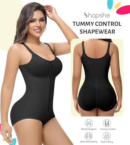 Image of SHAPSHE Fajas Colombianas Moldeadoras Body Shaper Post Surgery Compression Garment Shapewear Tummy Control with Zipper