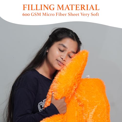 Image of NEXTGO Floor Seat Cushions Yoga Meditation Mat Pooja aasan Soft Extra Comfortable Feather Touch Last Long Upto Washable Material Size 24 x 30 Inch 2 x 2.5 Fit (Orange)