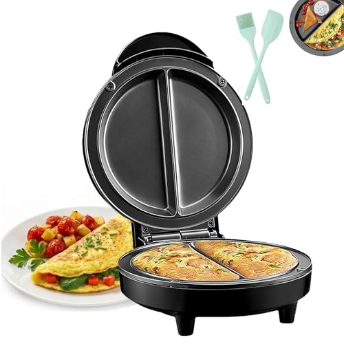 Máquina para hacer tortillas eléctrica de doble zona, máquina para hacer tortillas eléctrica antiadherente con luces indicadoras, plancha eléctrica antiadherente con calefacción de doble cara para