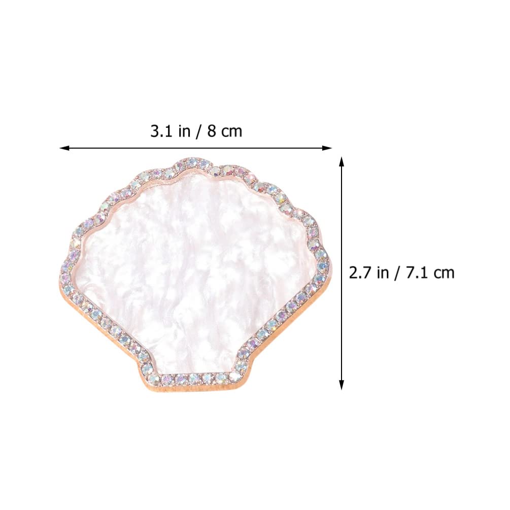 minkissy Shell Nail Art Display Board Resin Nail Art Tray Makeup Mixing Pallet Decor Rhinestones